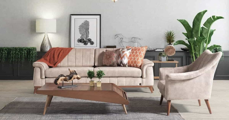 LuxeLife kanepe Soft Yataklı Üçlü Koltuk