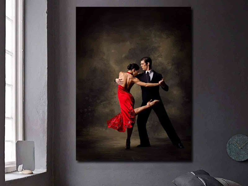 Yeni Stil Sanat Kanvas Tablo 50x70cm Tango 3 Yağlı Boya Efektli Kanvas Tablo